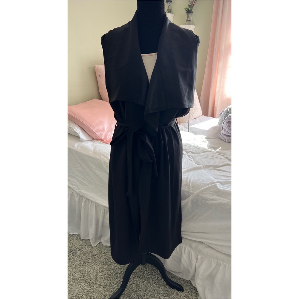 Cute Black Long Vest